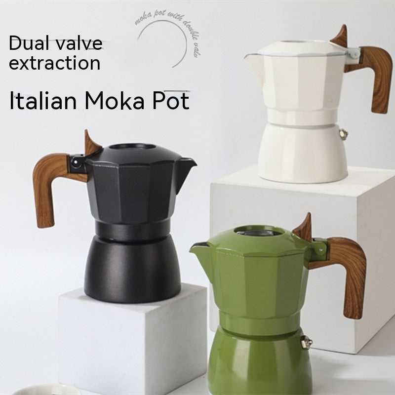 Double Valve Moka Pot Espresso Coffee Maker 3 Cups | Hamey Coffee