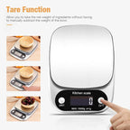 22lbs 1g Kitchen Scale Stainless Steel