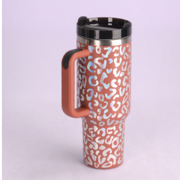 Stainless Steel Tumbler with Handle & Straw