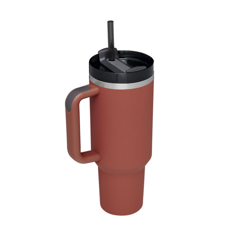 Stainless Steel Tumbler with Handle & Straw