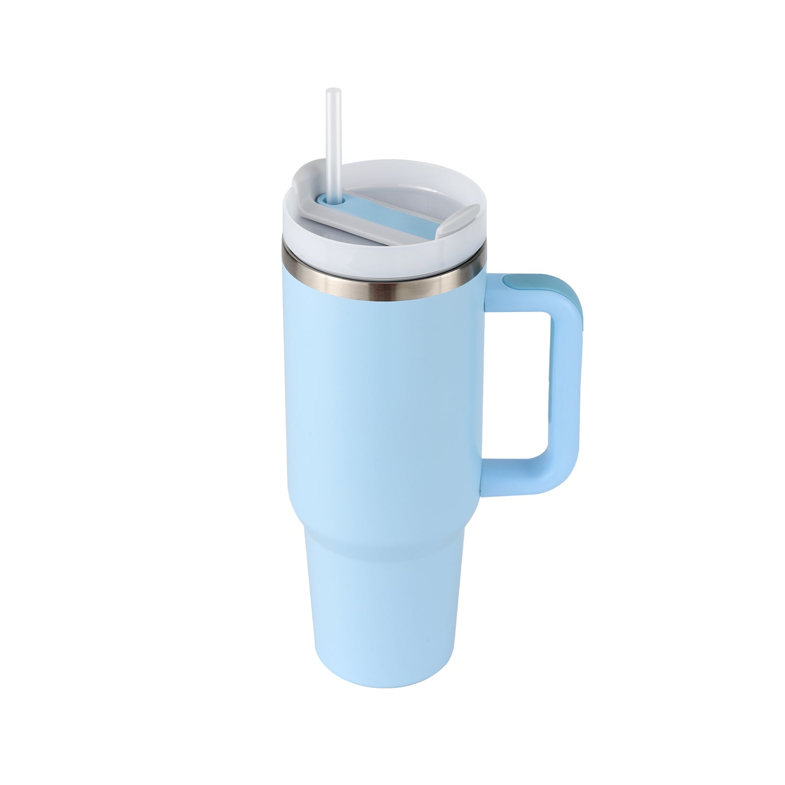 Stainless Steel Tumbler with Handle & Straw