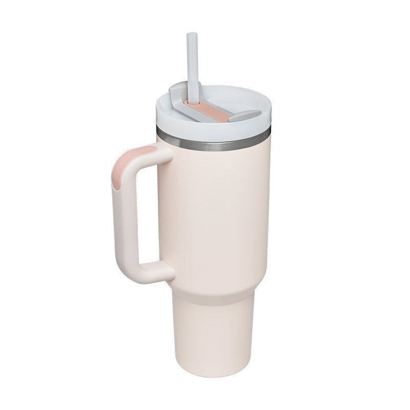 Stainless Steel Tumbler with Handle & Straw