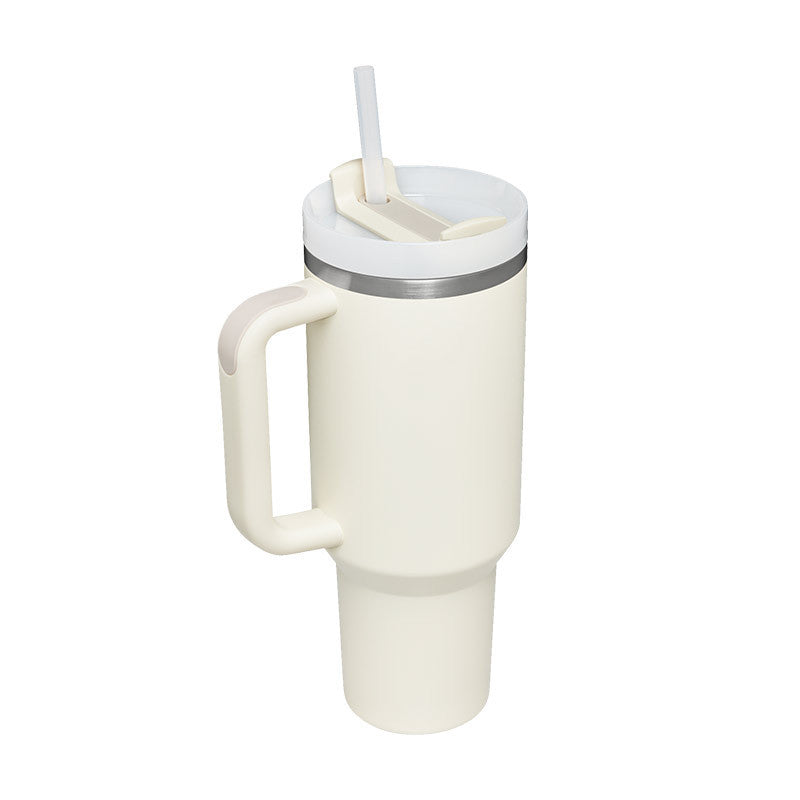Stainless Steel Tumbler with Handle & Straw