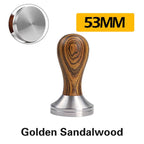 Golden Sandal wood Handle Stainless Steel Tamper