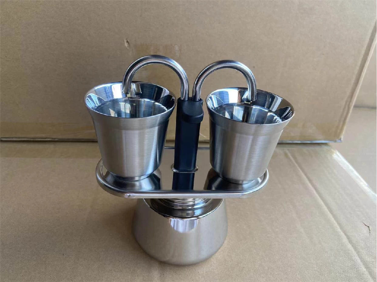 Stainless Steel Espresso Moka Pot 2-Cup