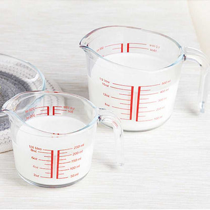 Phoenix tempered glass measuring cup 500ml with scale milk cup baking kitchen heat resistant microwave oven