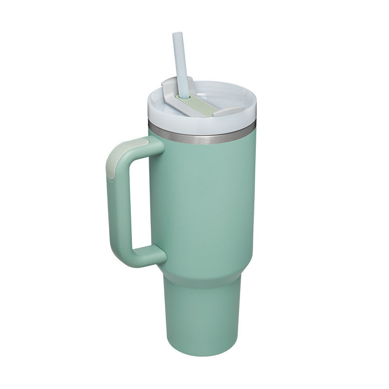 Stainless Steel Tumbler with Handle & Straw