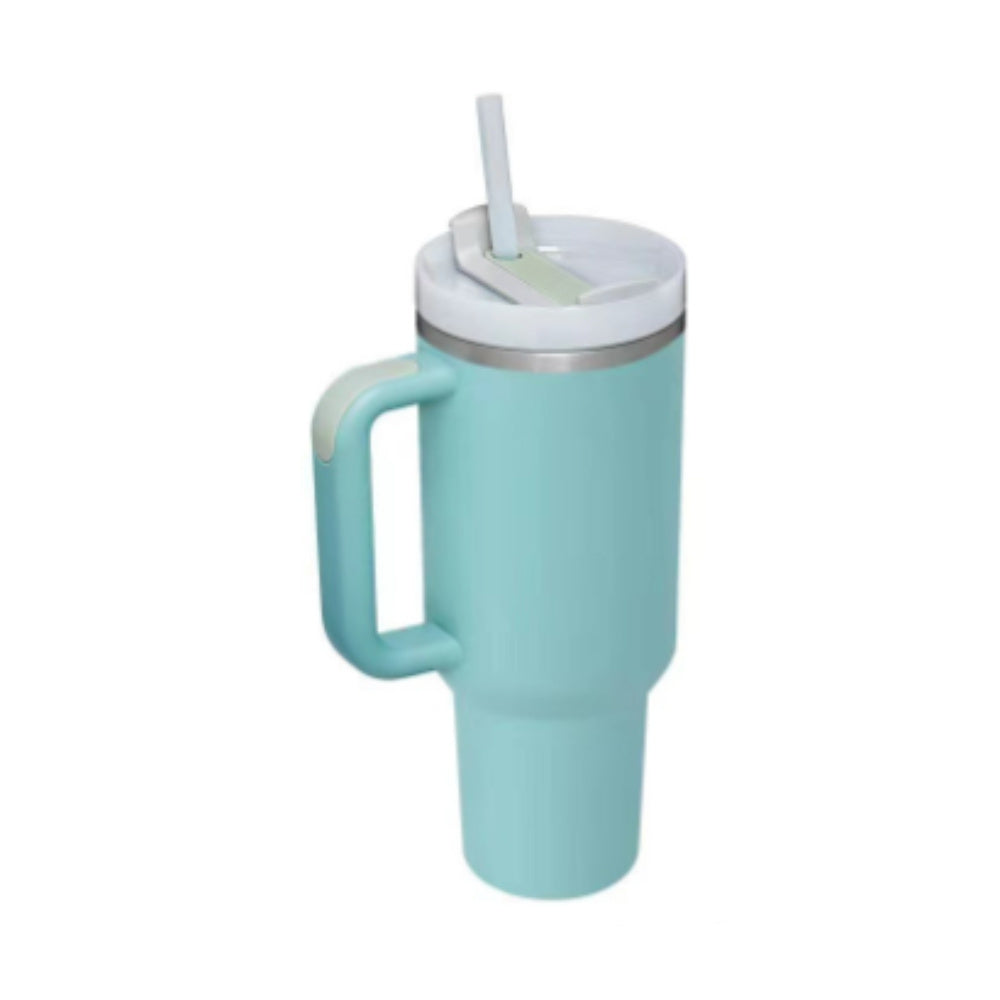 Stainless Steel Tumbler with Handle & Straw